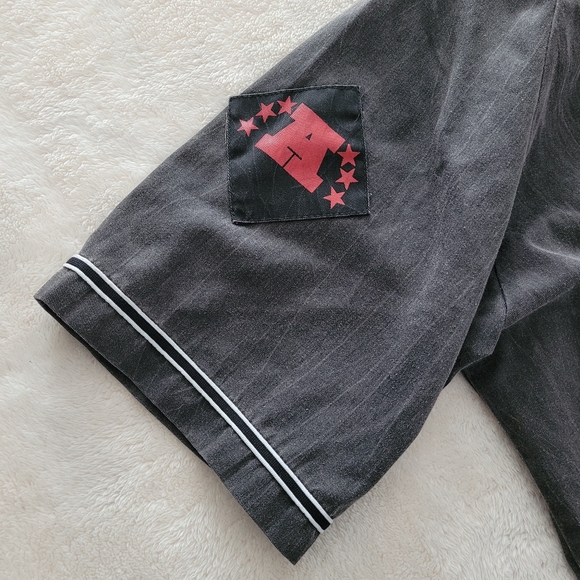 Vintage STARTER LA Oakland Las Vegas Raiders NFL 🏈 Acid Wash Baseball Jersey - Picture 5 of 10